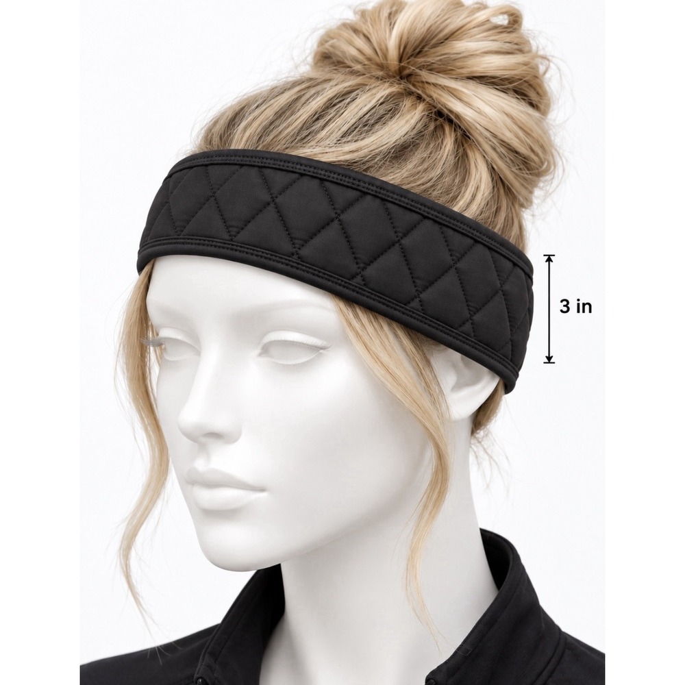 LULULEMON Women's Headband Ear Warmer Black NWT One Size 3in Width Quilted